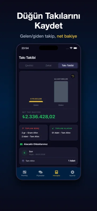 Çarşı - Altın Takibi Takı Takibi ekran görüntüsü — Düğün Takılarını Kaydet